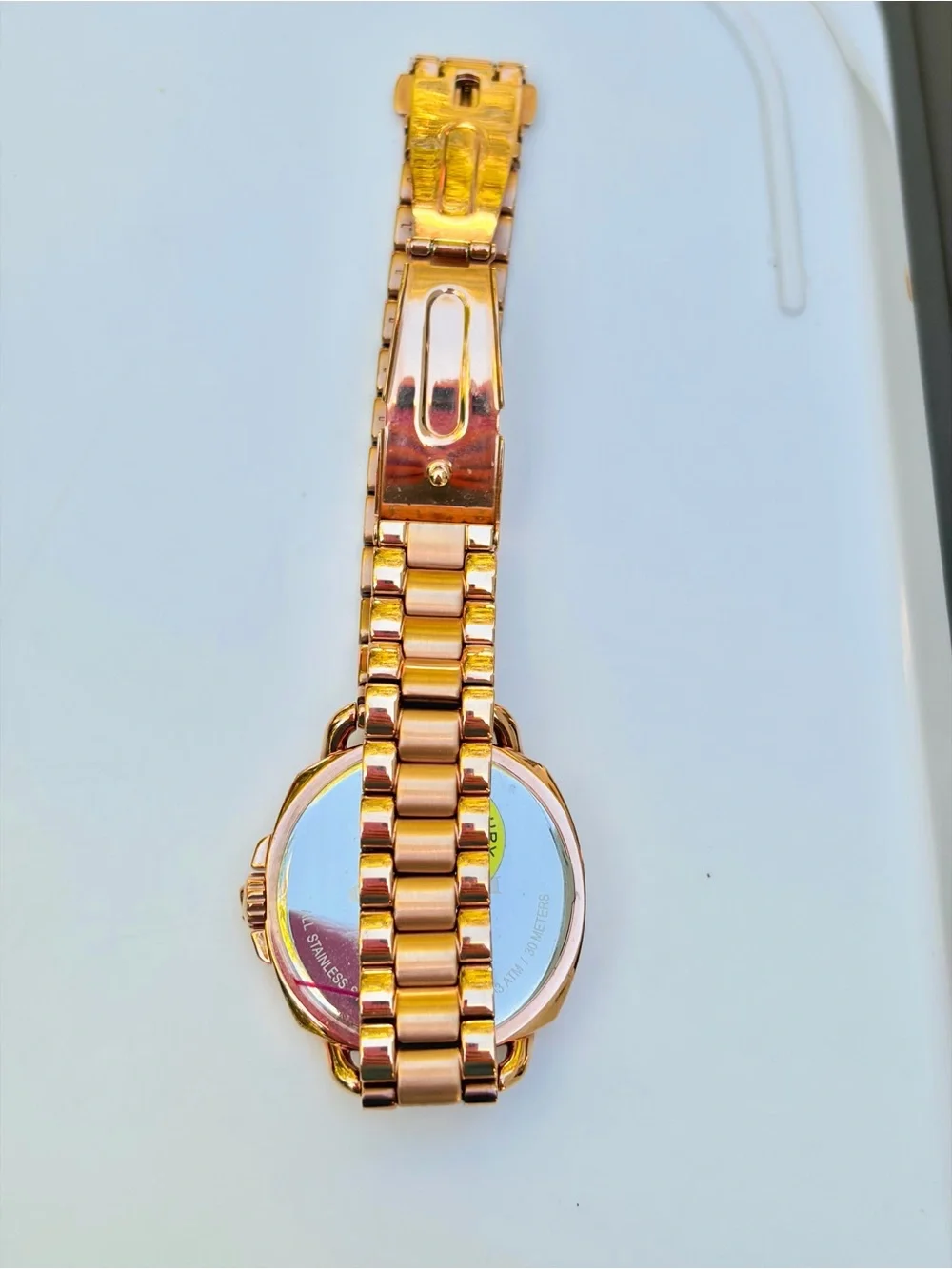 Coach Rose Gold and White Crystal Accent Bracelet Watch